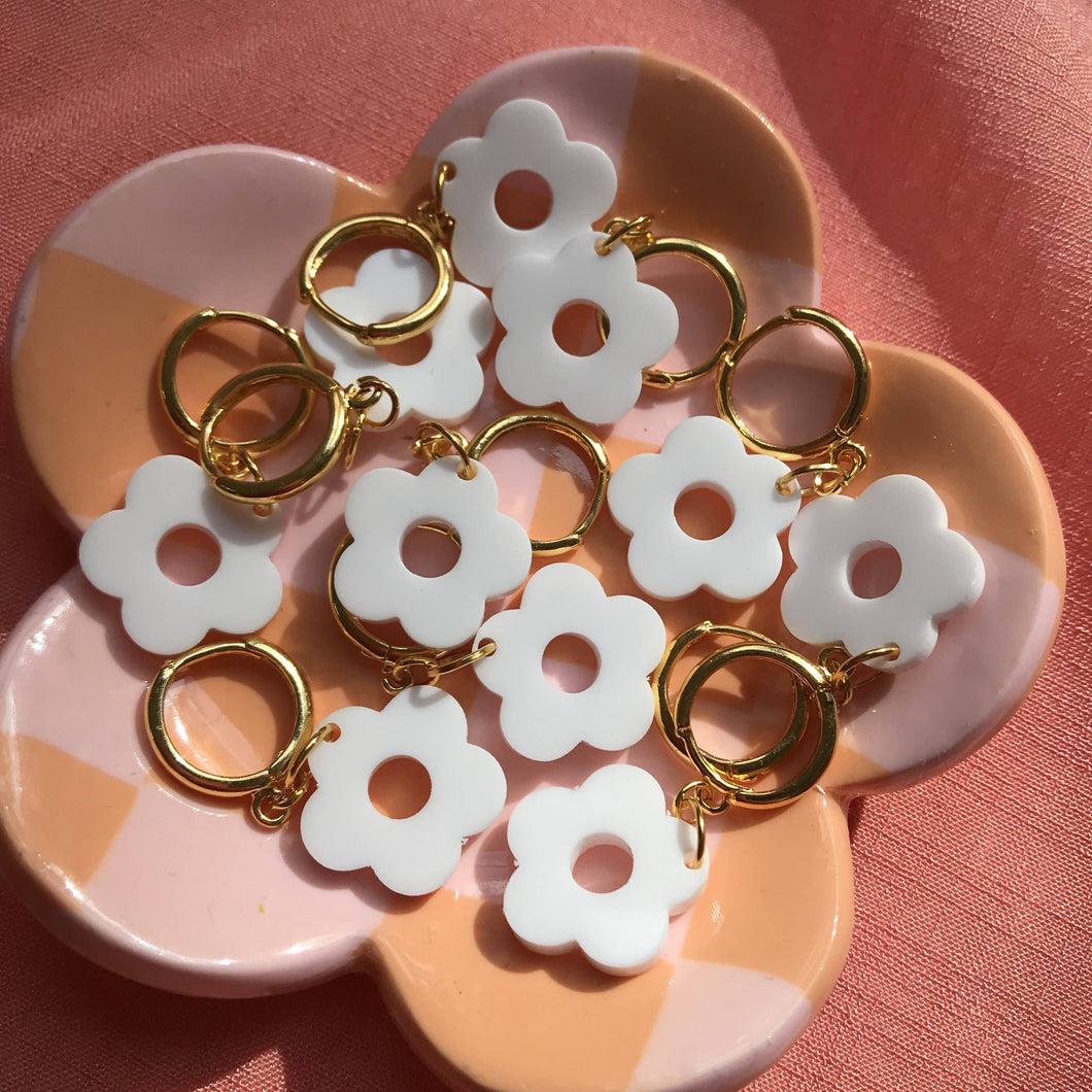 Mini Flower Huggie Hoop Earrings
