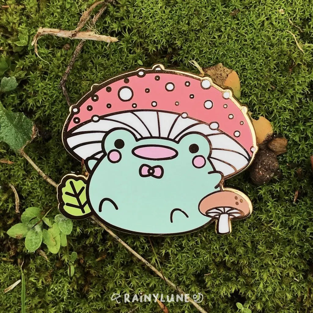 Mushroom Hat Friend the Frog Enamel Pin