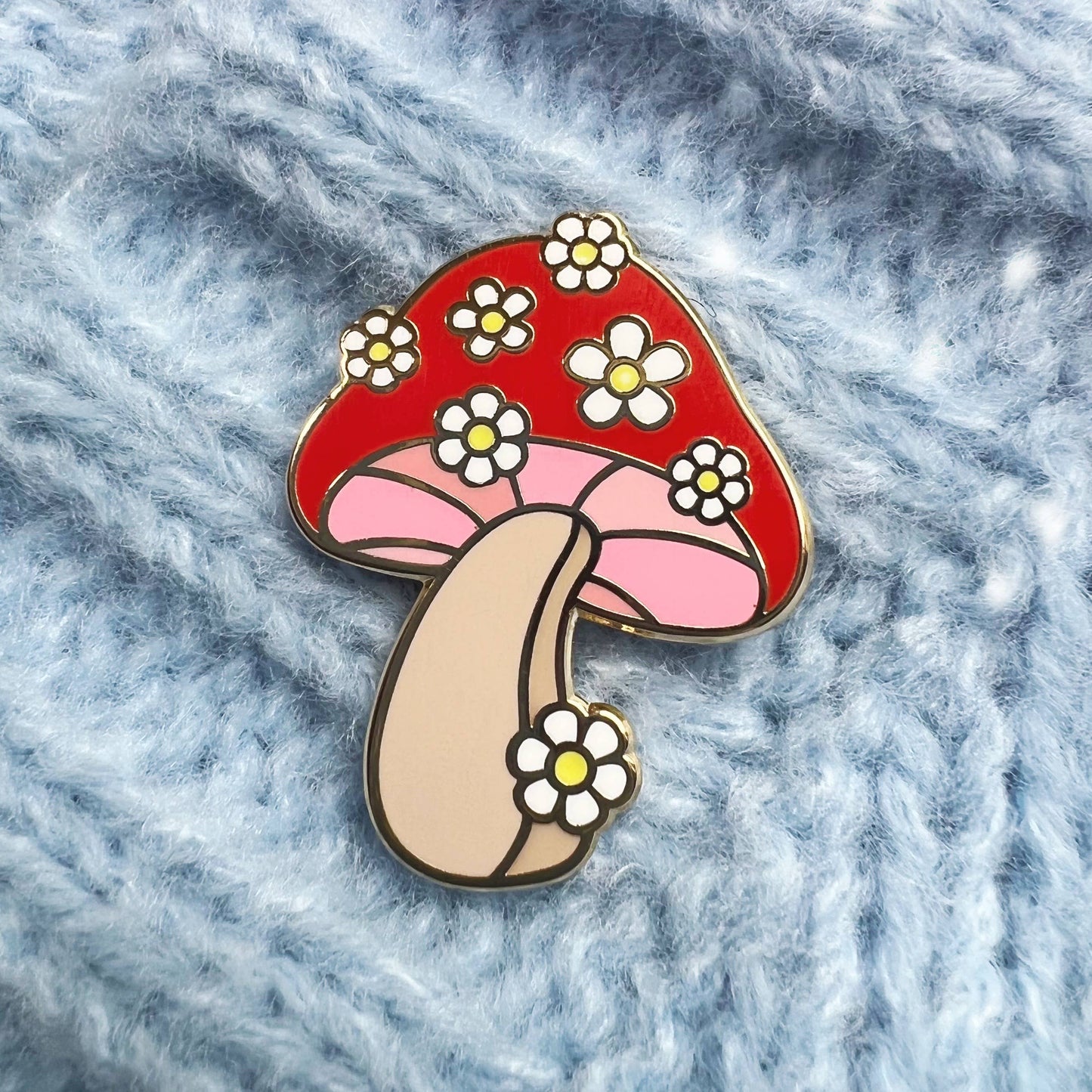 Daisy Mushroom Enamel Pin