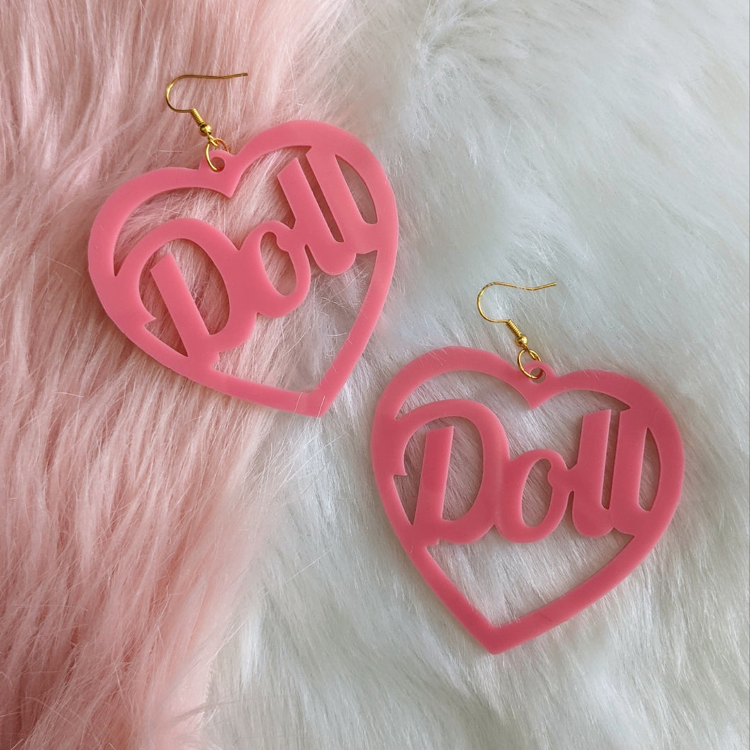 Doll Acrylic Statement Earrings