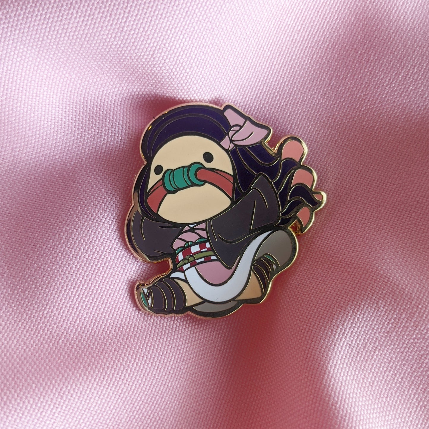 Running Nezuko Enamel Pin