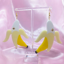 Load image into Gallery viewer, Banana Acrylic Statement Earrings
