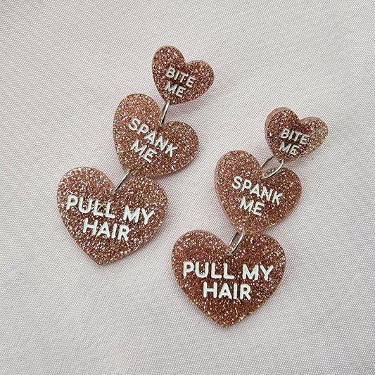 Kinky Hearts Acrylic Drop Earrings