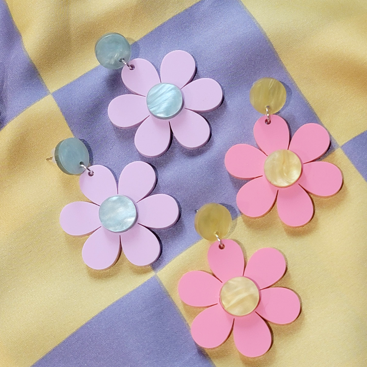 Summer Daisies Earrings by Victoria Essie Studios at stupidkitsch.com