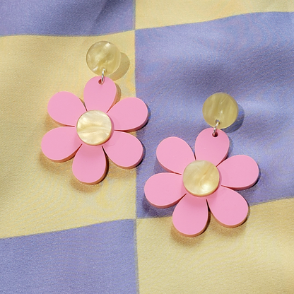 Summer Daisies! Flamingo Earrings by Victoria Essie Studios at stupidkitsch.com
