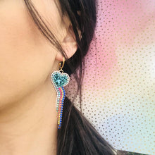 Load image into Gallery viewer, Rainbow Heart Statement Earrings
