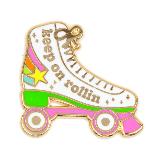 Keep On Rollin' Roller Skate Enamel Pin