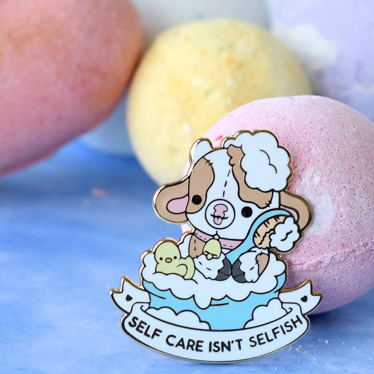 Self Care Isn't Selfish Cow Enamel Pin