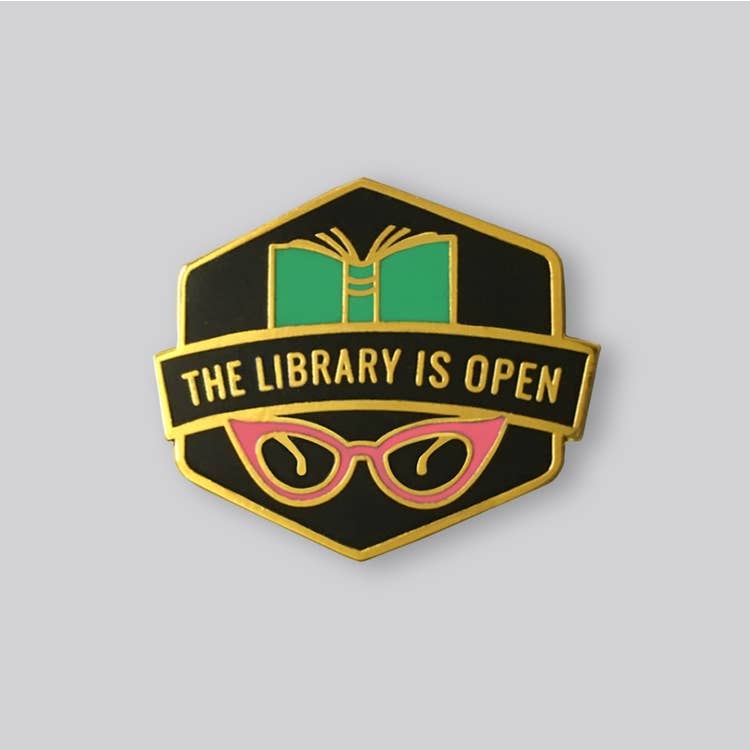The Library is Open Enamel Pin