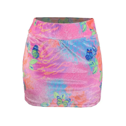 Velour Tube Skirt in Animal Print