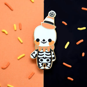 Vintage Halloween Skeleton Enamel Pin